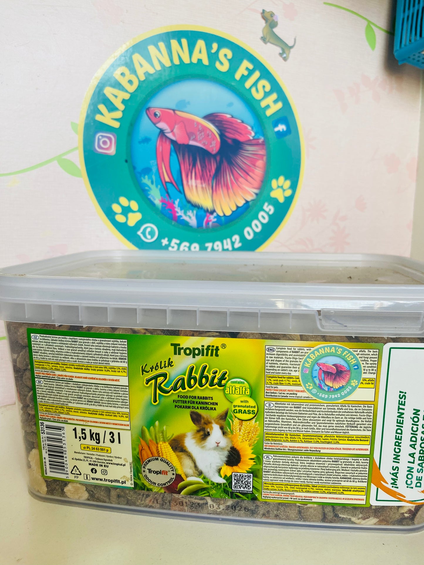 Alimento pelet para conejo