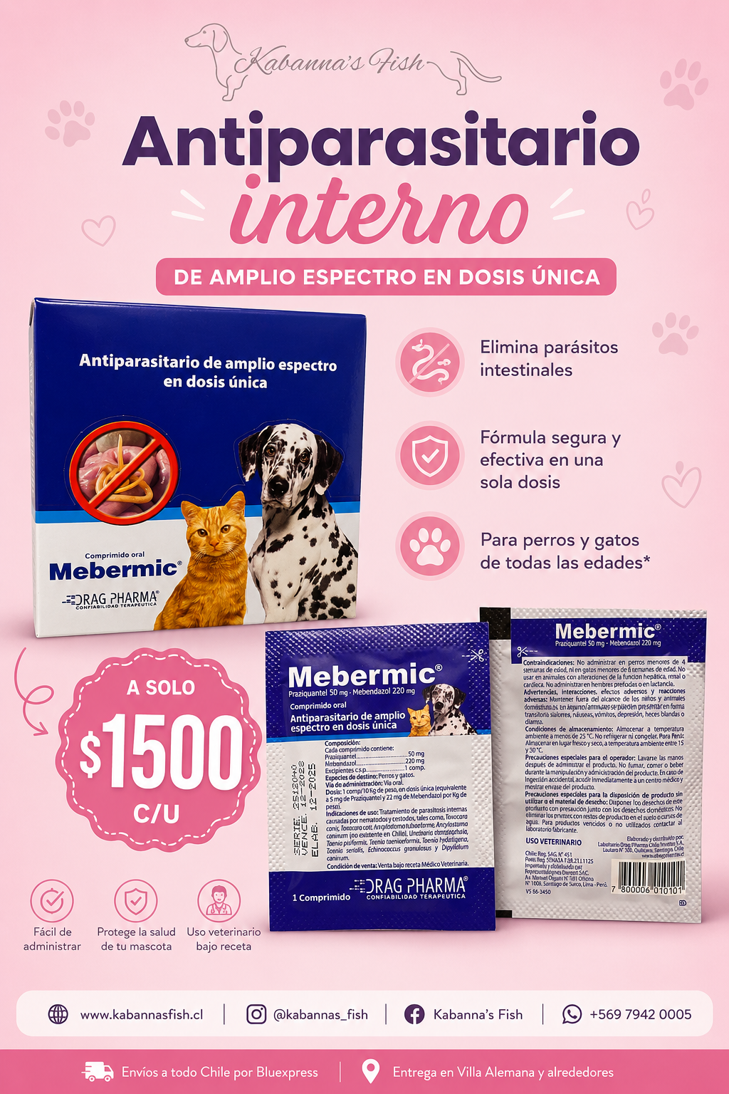 Antiparasitario Interno perros -gatos